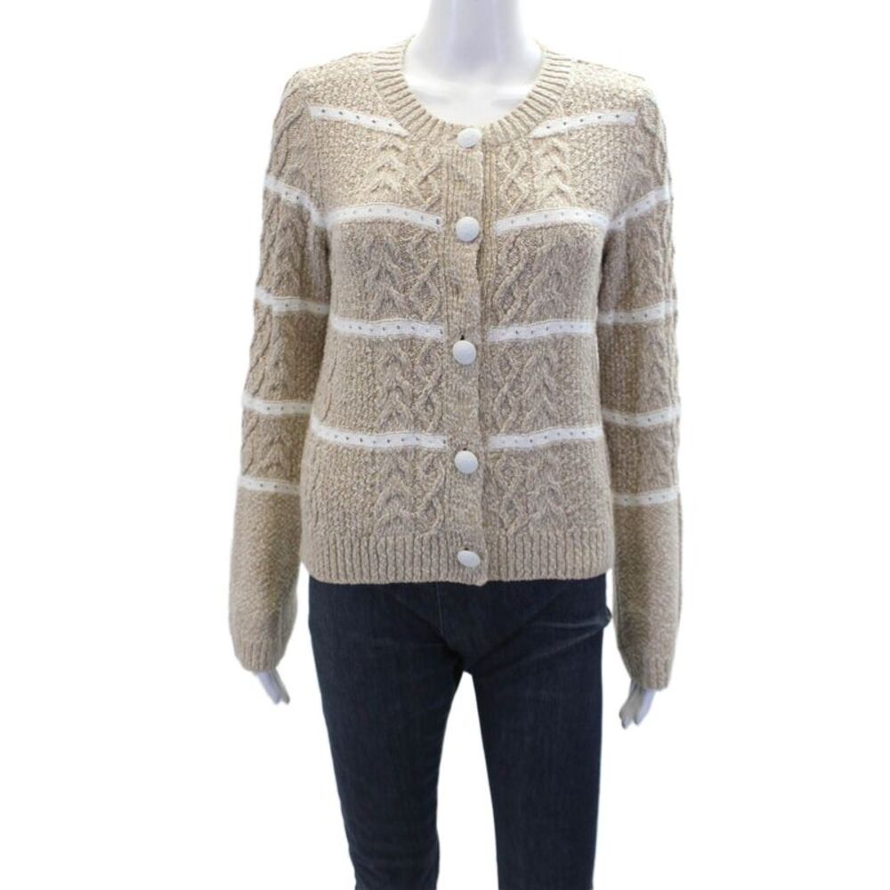 Knitss Womens Cardigan Sweater Beige Size M